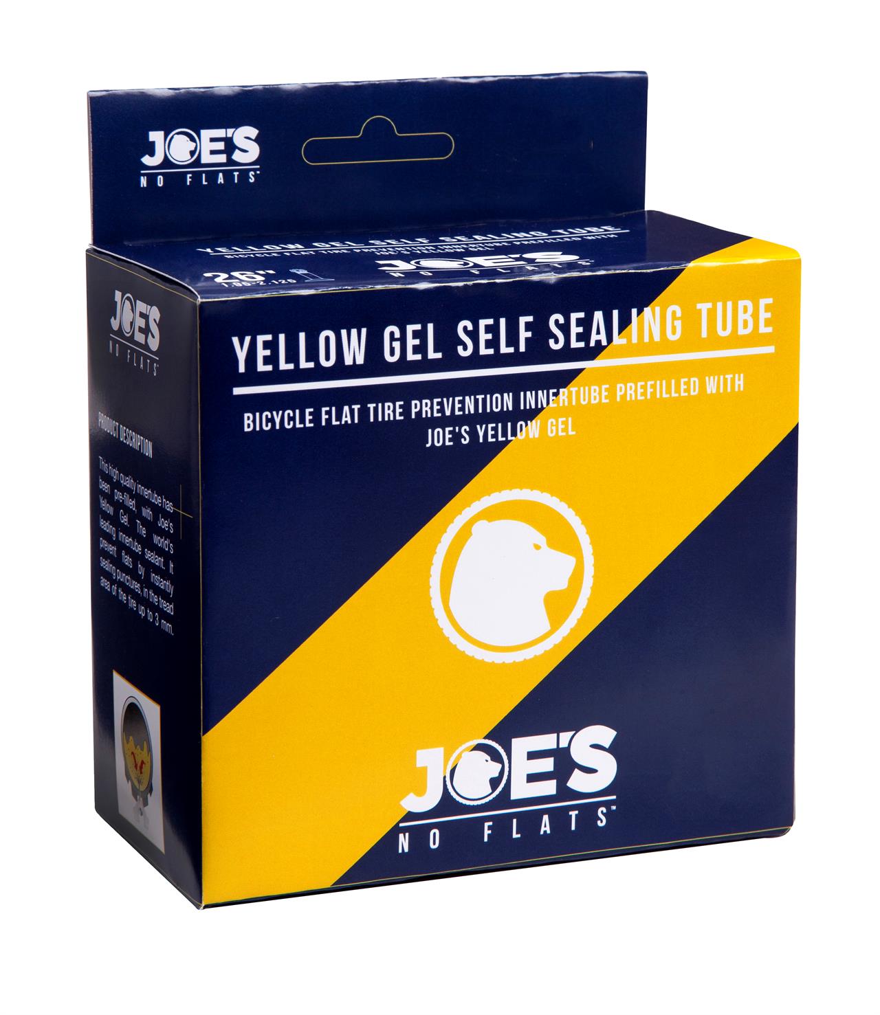 Joe's Yellow Gel Presta 27.5" Slange