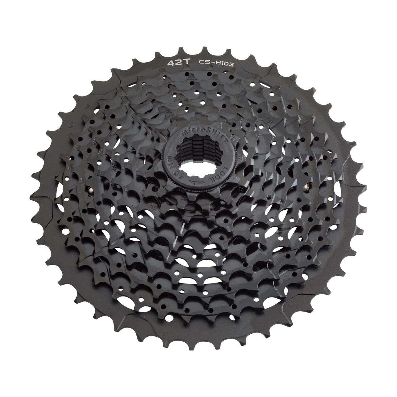 Microshift XLE 10-delt Kassett – 11-42T, 536gr, Alu/Stål, Sort, Shimano