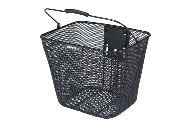 Basil Bilbao KF Kurv Front – Sort, Stål, ink KlickFix plate