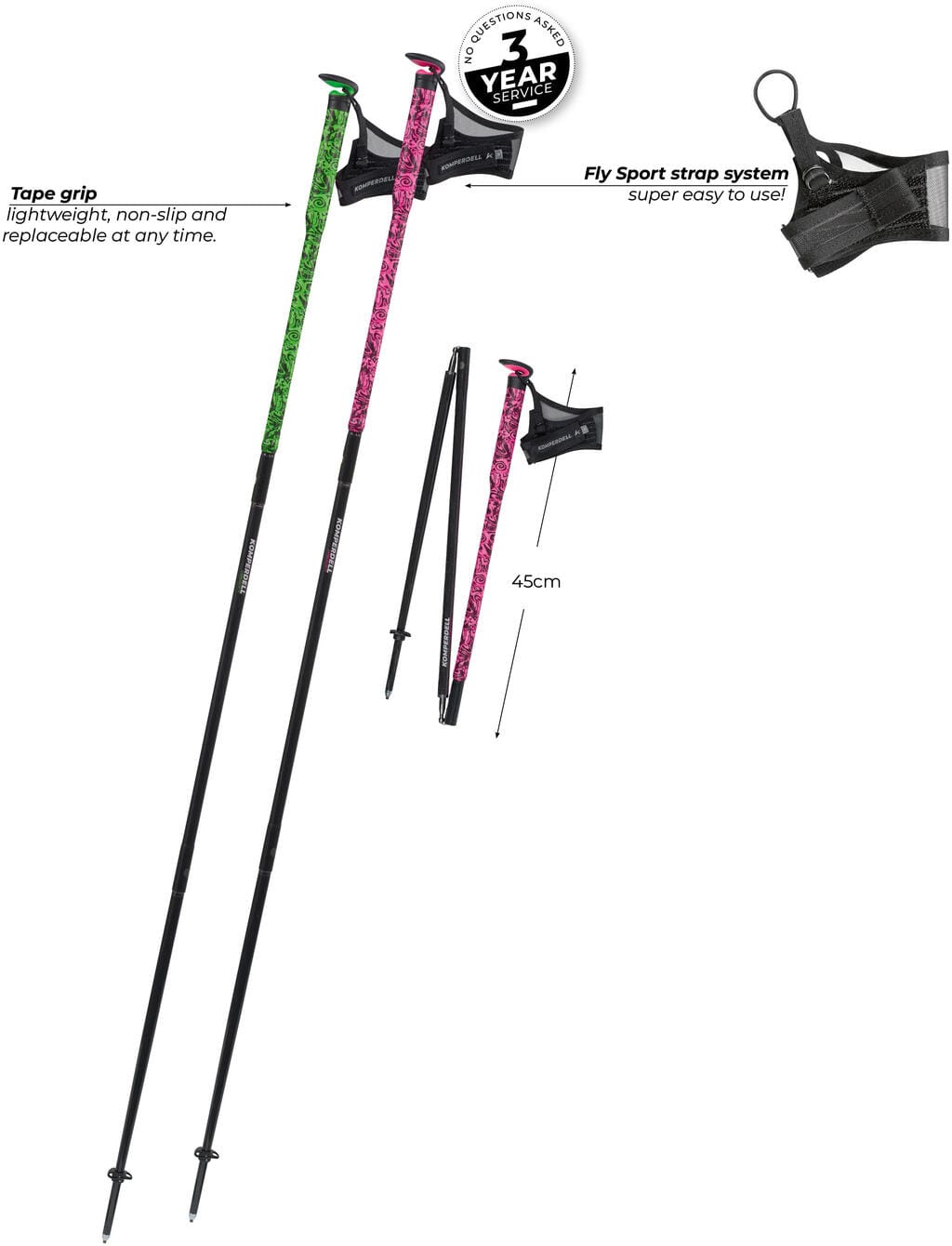 Komperdell Carbon FXP Ultra - green/pink - Bilde 2