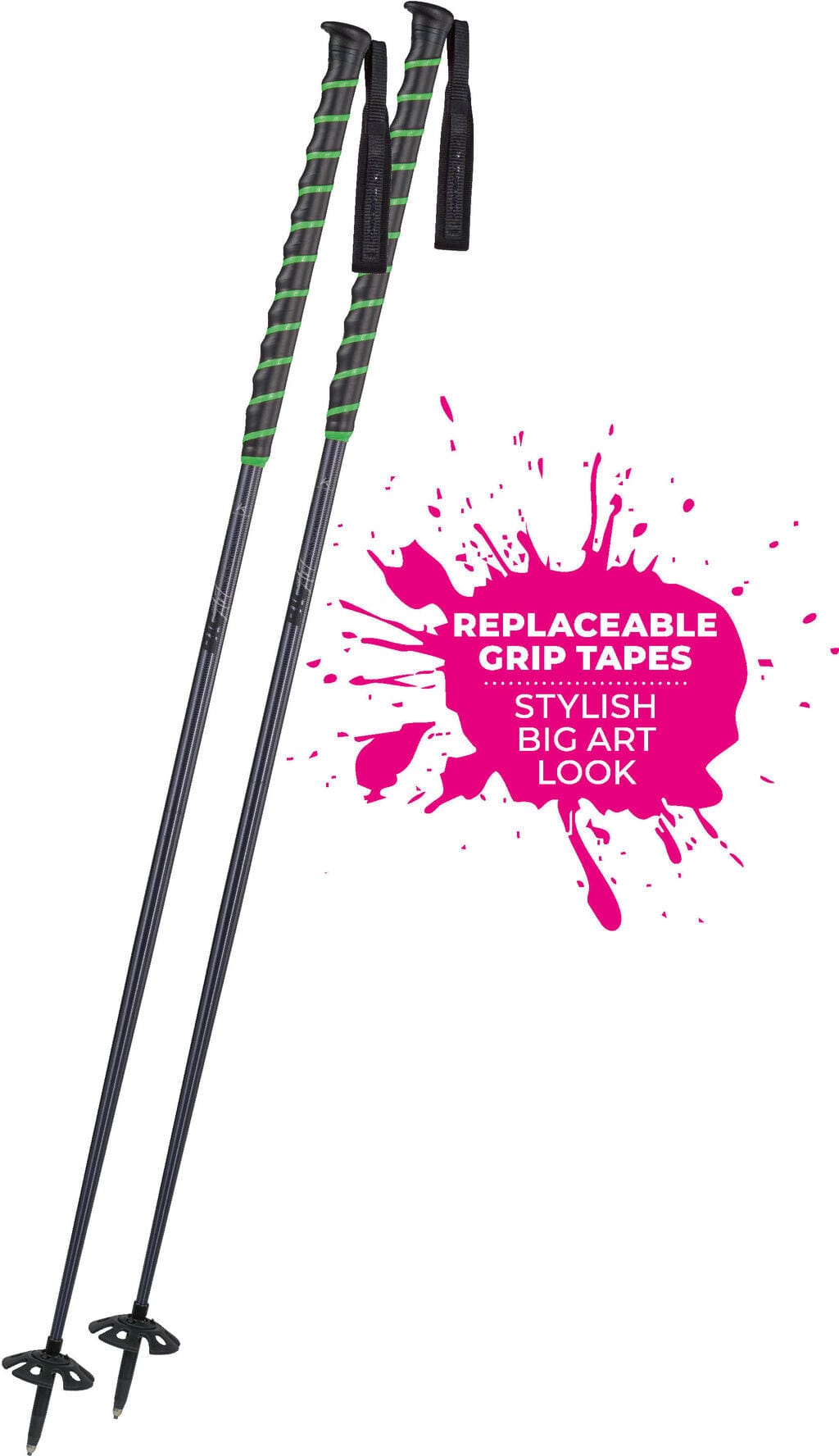 Komperdell Big Art TI - stripe black/neongreen - Bilde 2