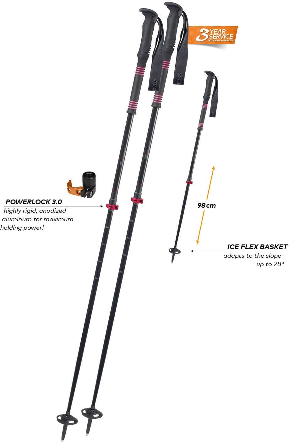 Komperdell Carbon C2 Ultralight - berry - Bilde 2