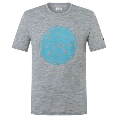 M Salt & Rock Tee - Cashmere Grey Melange/Blue Heaven