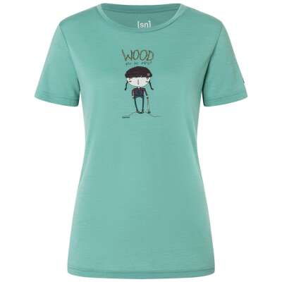 W Wood Craftine Tee - Lagoon Green/Various