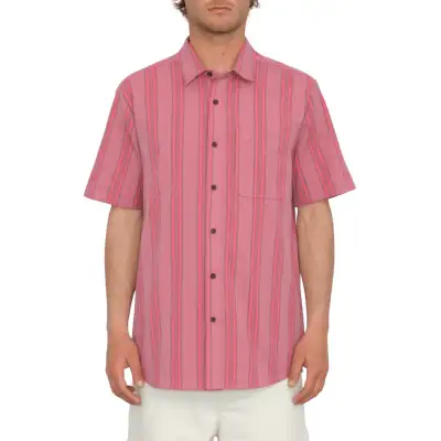 Volcom Newbar Stripe SS - Rød