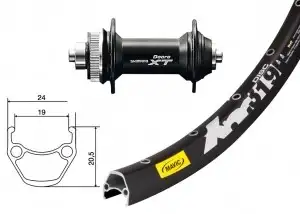 Hjul 27,5 foran / Shimano XT, Mavic XM