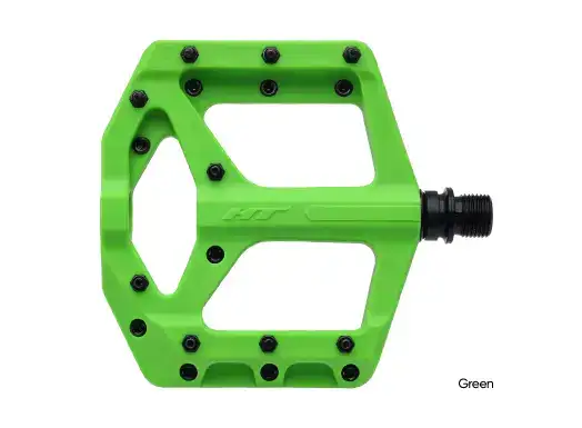 HT PA32A Supreme-C Platformpedal - Grønn – Nylon kompositt, 101x100mm,20-pins,345g