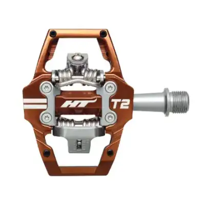 HT T2 Enduro Pedaler - Brun – Alu, 4-pins, m/cleats, 376gr