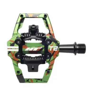 HT T2 Enduro Pedaler - Camo – Alu, 4-pins, m/cleats, 376gr