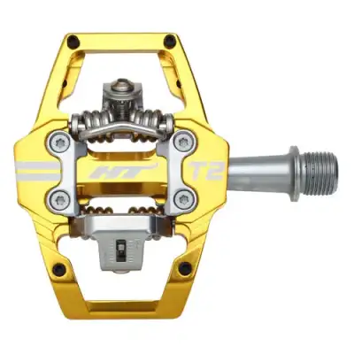 HT T2 Enduro Pedaler - Gull – Alu, 4-pins, m/cleats, 376gr