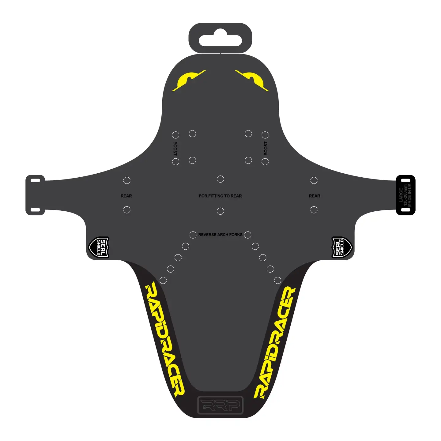 RRP Enduroguard v4.2 L For/Bakskjerm - Gul – Til gaffel/bakrammer, inkl. strips