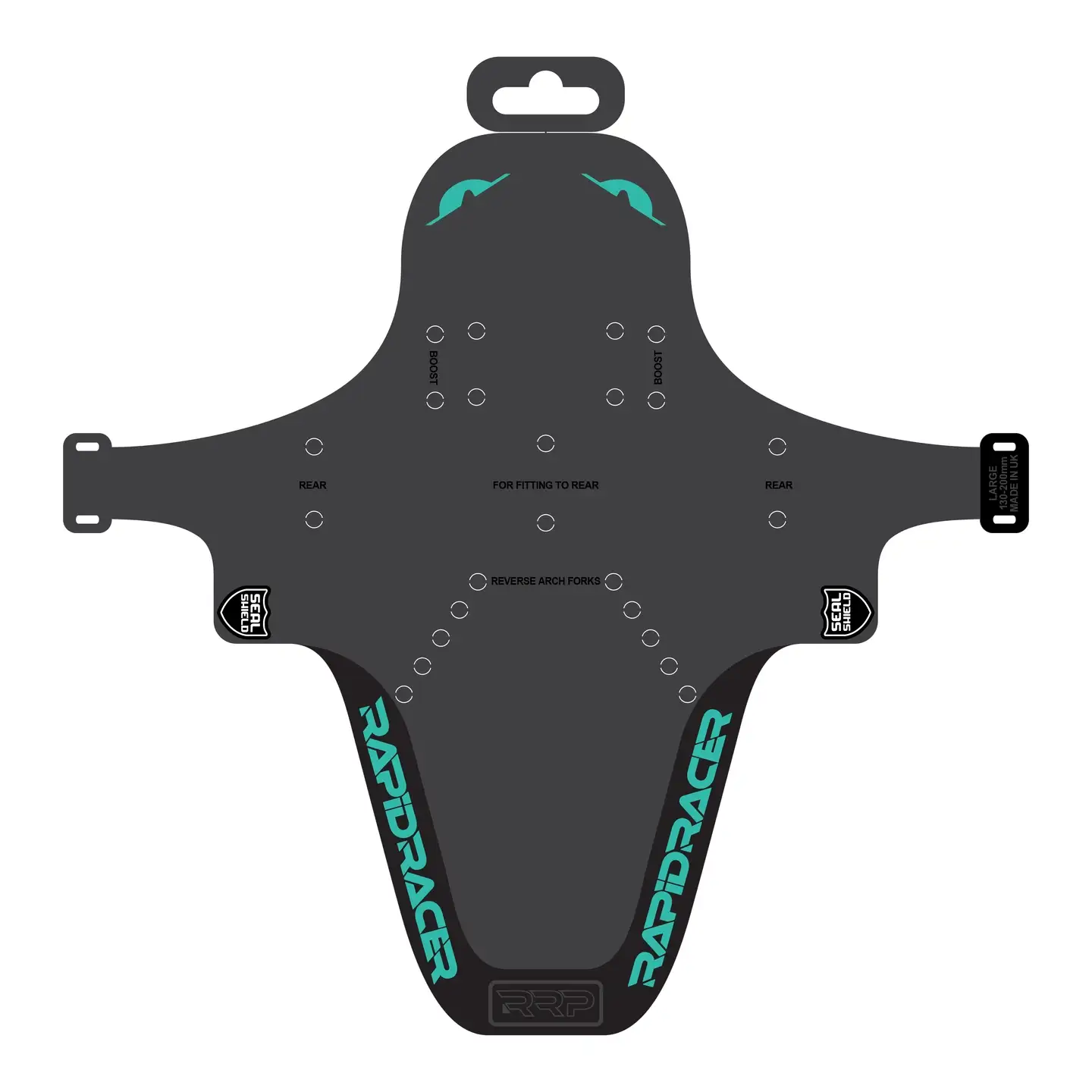 RRP Enduroguard v4.2 L For/Bakskjerm - Turkis – Til gaffel/bakrammer, inkl. strips