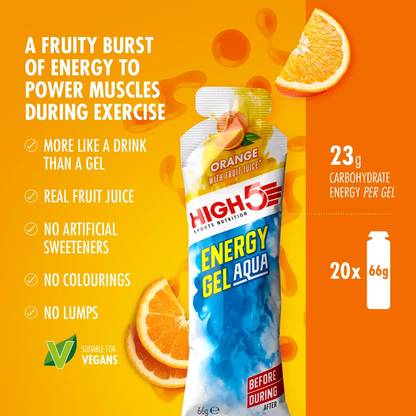 HIGH5 EnergyGel Aqua Appelsin - Bilde 5