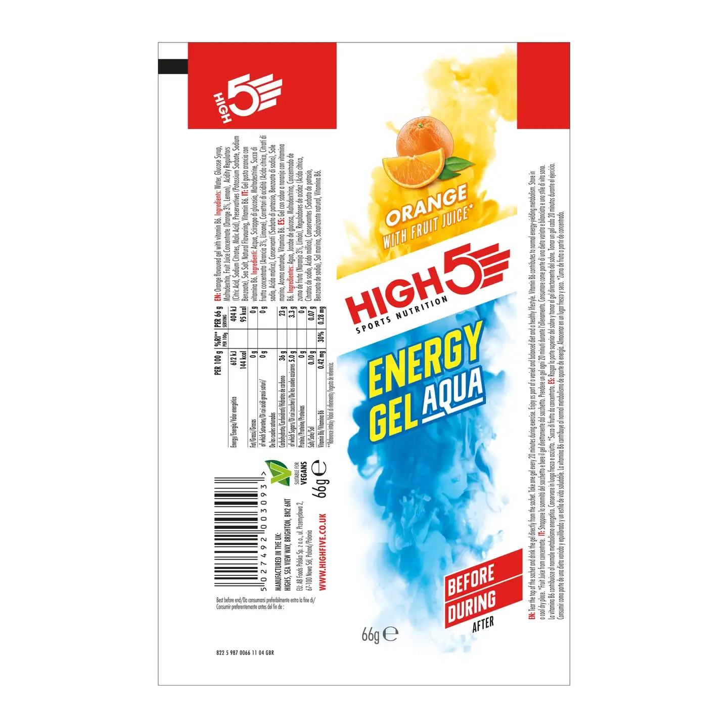 HIGH5 EnergyGel Aqua Appelsin - Bilde 2