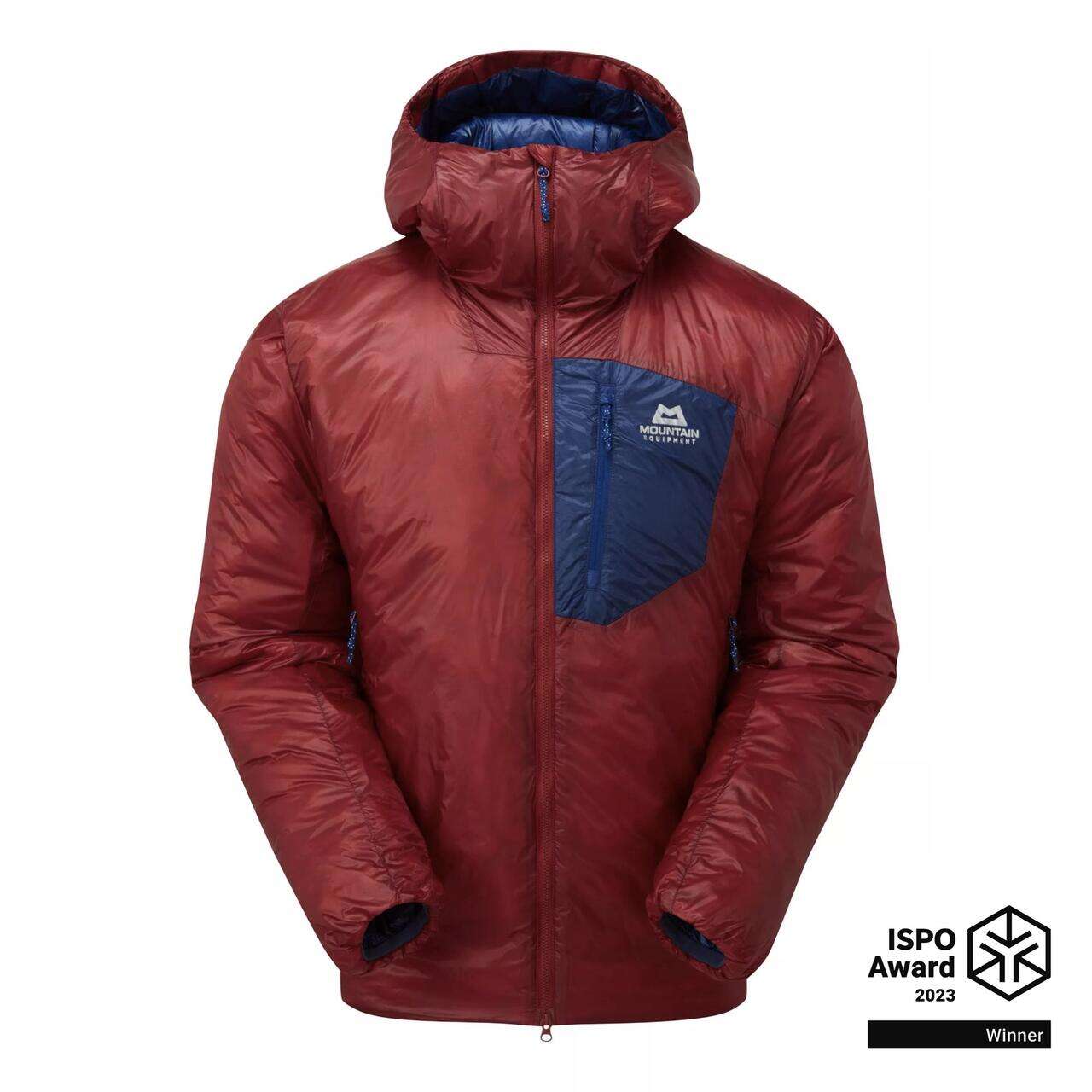 Mountain Equipment Oreus jakke med hette – herre, Merlot/Admiral Blue