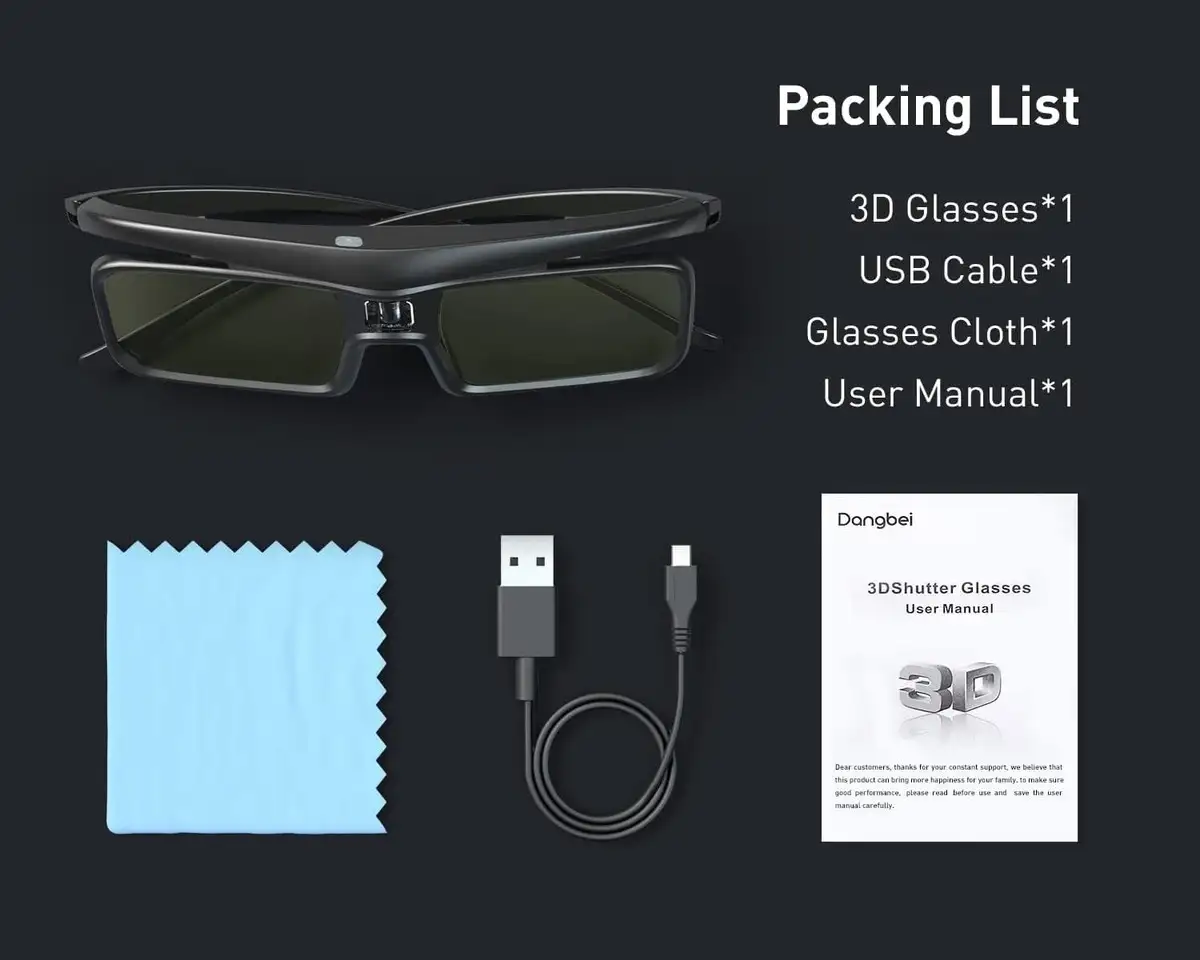 Dangbei 3D Glasses DLP-Link Rechargeable - Bilde 6