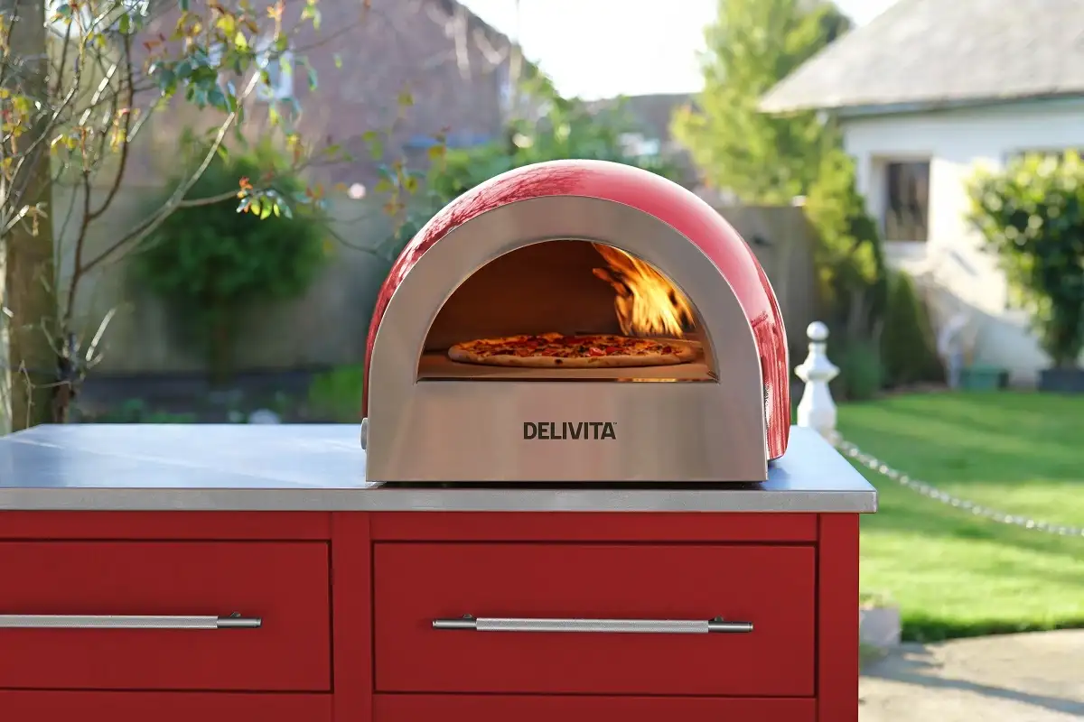 Delivita Flow Dual-Fuel Pizza Oven – Chilli Red - Bilde 5