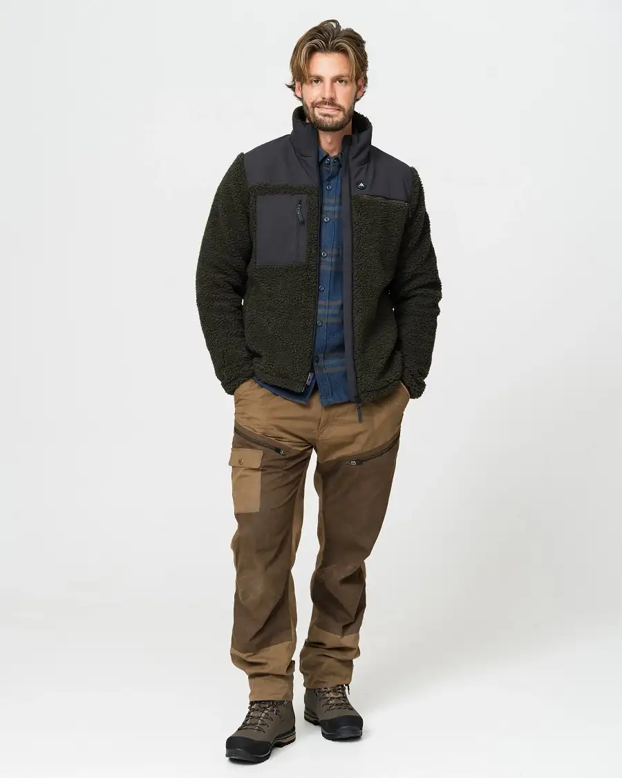 HeatX Hybrid Pile Jacket – Olive/Black - Battery Heated