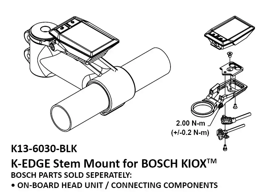 K-Edge Bosch Kiox Computerfeste – Sort, Stem E-bike feste - Bilde 7