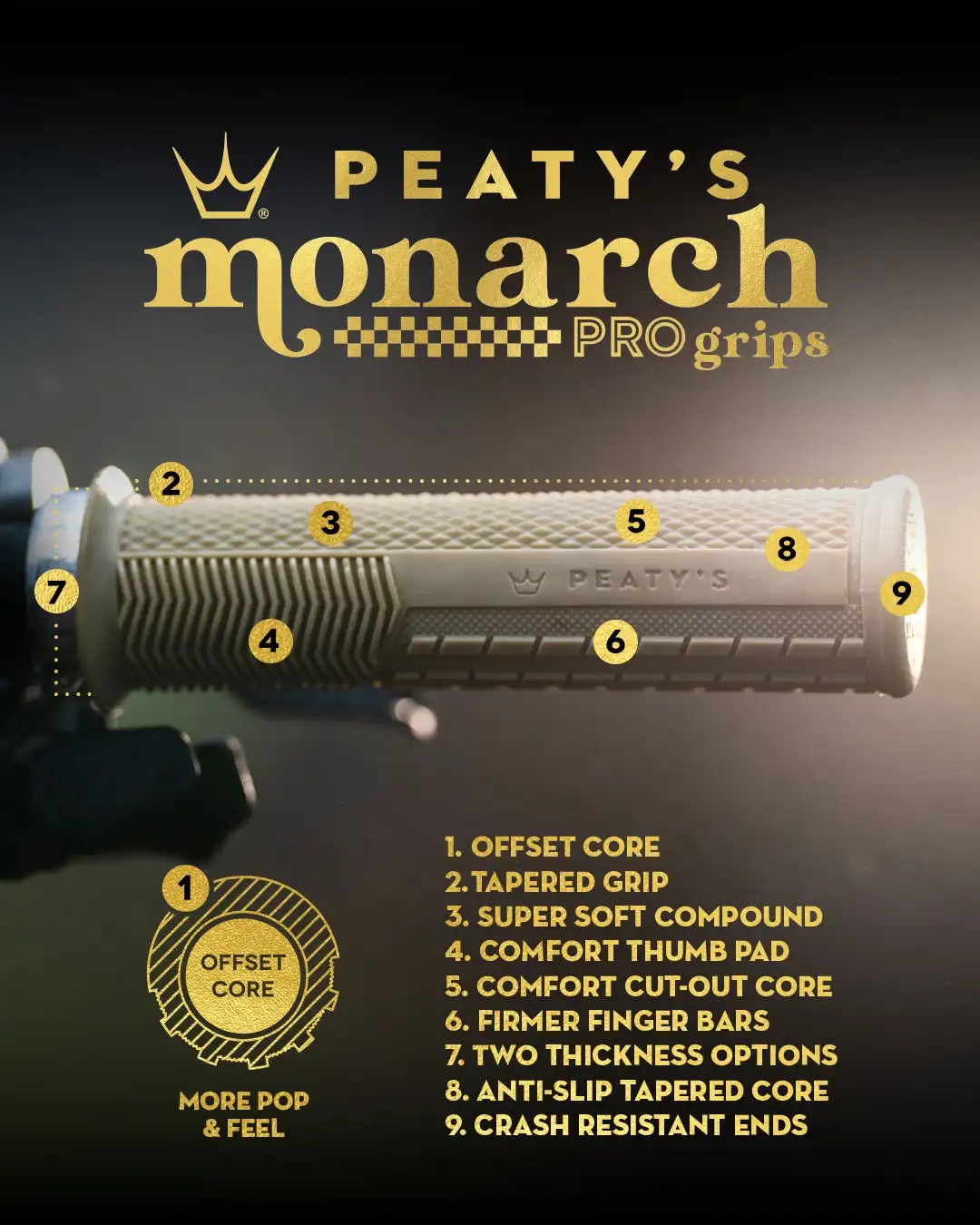 Peaty's Monarch Pro Grip Knurl – Thick - Storm Blue - Bilde 2