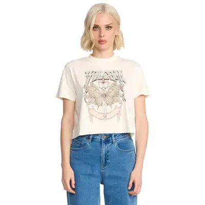 Volcom Dial Crop Tee – White
