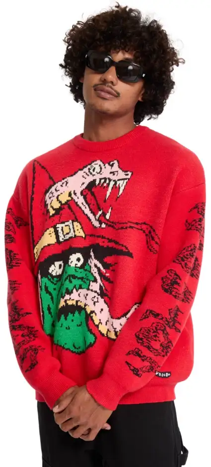 Volcom JJ Villard Sweater – Red - Bilde 6